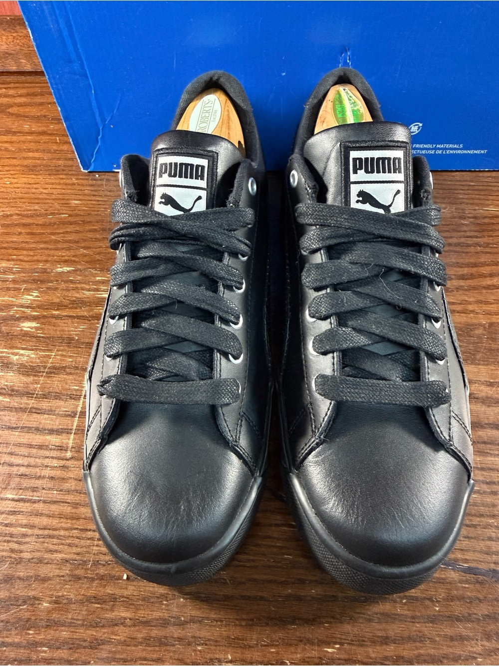 Puma Benny Triple Black Men’s Athletic Leather Shoes Size US 8,5 |350355-04 - Picture 5 of 8